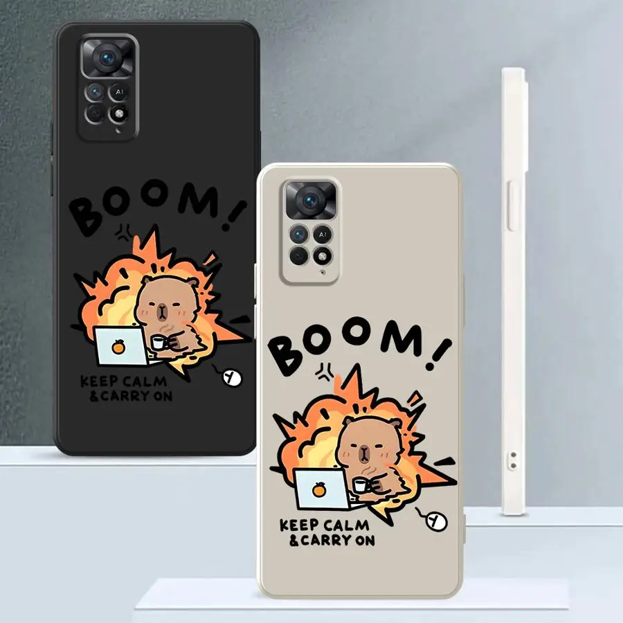 Funda de teléfono suave para Xiaomi Redmi Note 13 12 ProPlus 10Lite 12s 10 11 Pro 11s 14 Pro Plus 10 capibara de dibujos animados