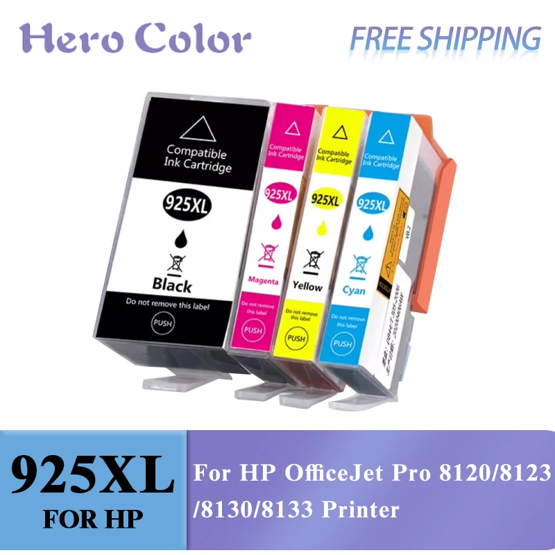 Cartucho de tinta de color Premium Compatible con HP925 HP 925e HP925e para impresora HP OfficeJet Pro 8120/8123/8130/8133