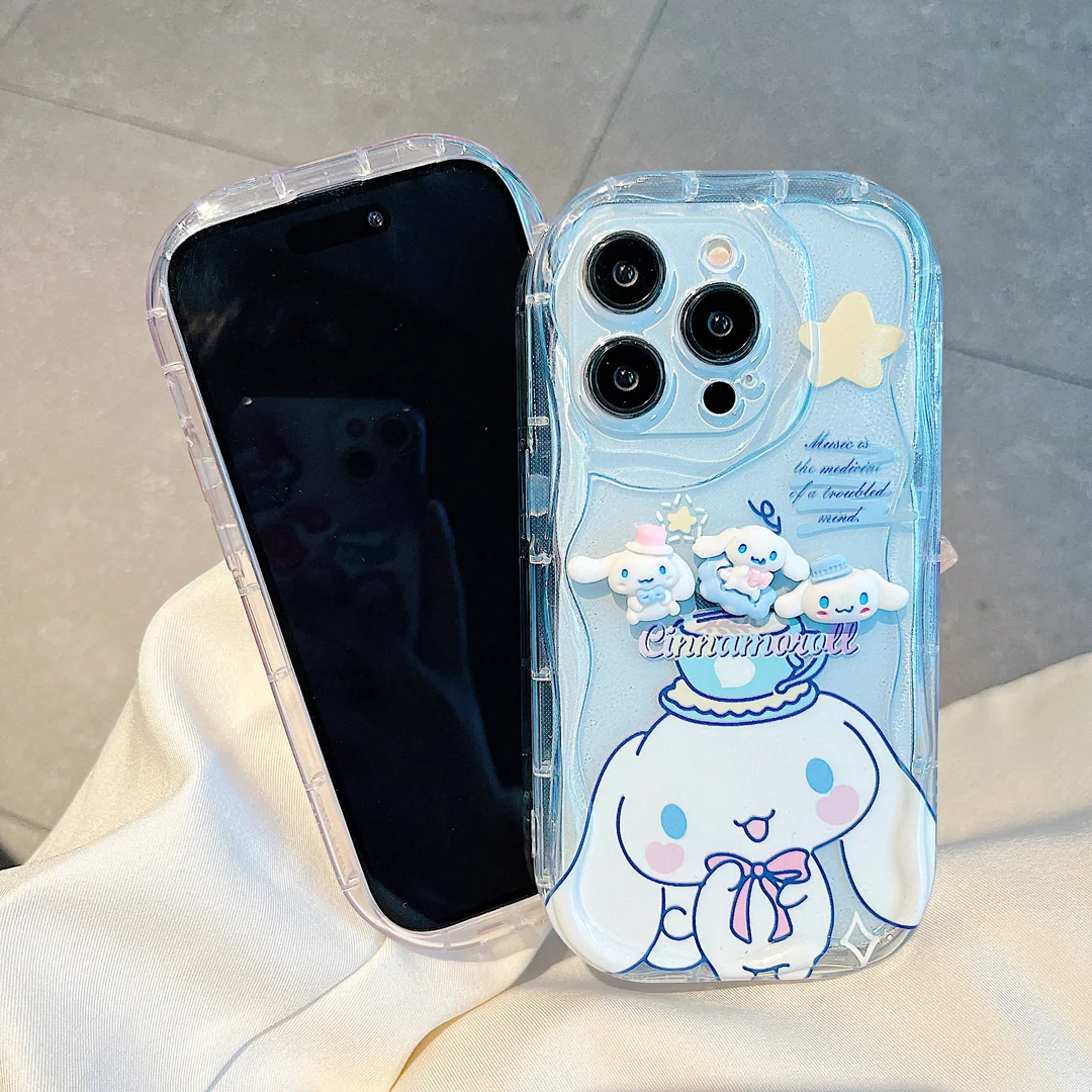 Bonita funda Sanrios Melody 3D Wave para Samsung A73 A72 A71 A55 A54 A53 A35 A34 A33 A25 A24 A23 A15 A14 A13 A05 A04 A03 4G 5G - imagen 4
