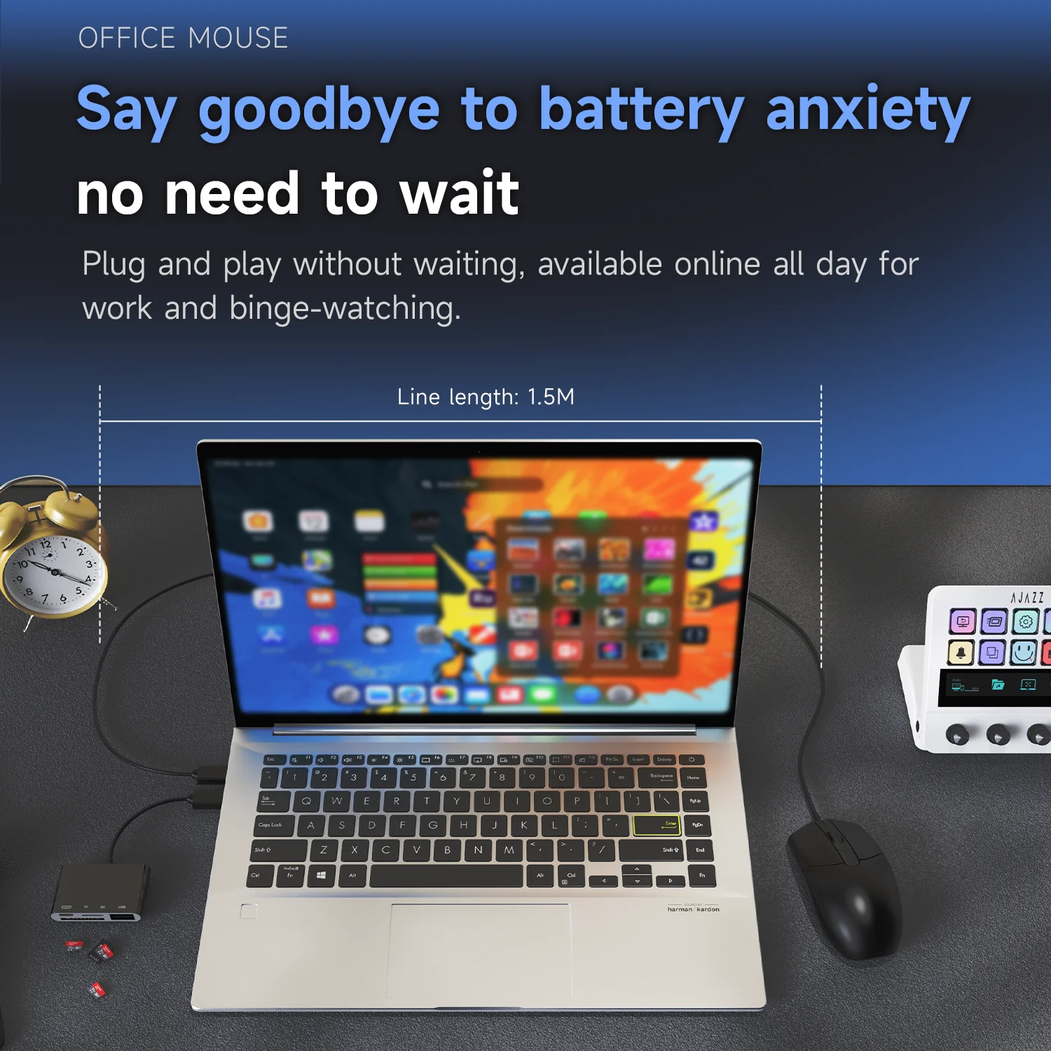 AJAZZ NJ01 Ratón con cable Ratón macro ergonómico para juegos para PC portátil - imagen 3