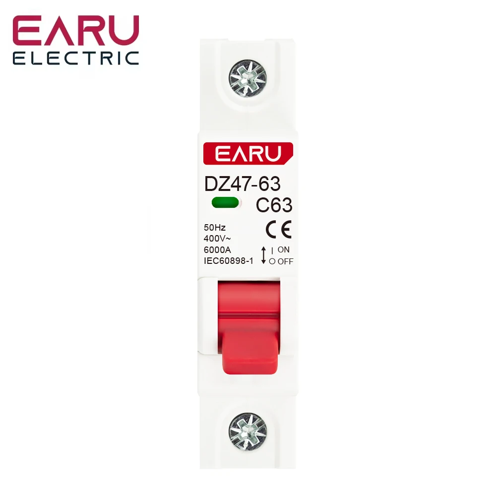 1P AC 230/400V MCB DZ47 tipo C disyuntor protección contra sobrecarga protección contra cortocircuitos pequeño interruptor principal doméstico carril Din - imagen 2