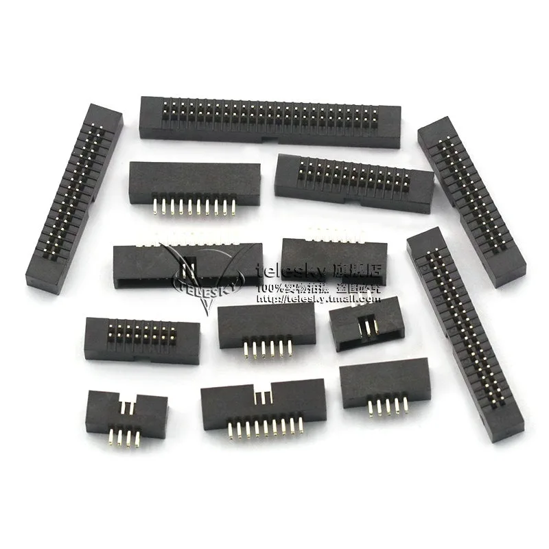 5 uds DC3 Cable enchufe 1,27mm espaciado Simple Bull Horn Socket conector ISP JTAG enchufe Pin recto 6/8/10/12/16/20/26/34/40/50p - imagen 4