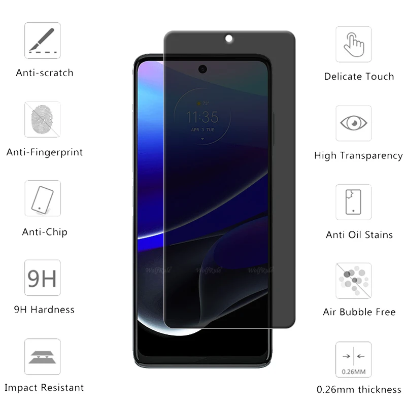 4 Uds para Moto G Stylus 5G 2022 vidrio Motorola Moto G Stylus 5G 2022 vidrio privacidad 9H Protector de pantalla antiespía Moto G Stylus 5G - imagen 2