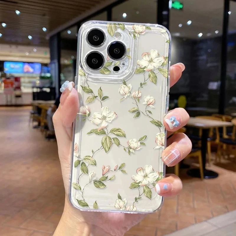 Bonita funda de teléfono con flor de primavera para Samsung S25 Ultra, fundas Galaxy S24 FE S23 S22 Plus A56 A36 A16 A55 A54 A53 A52S A35 A34