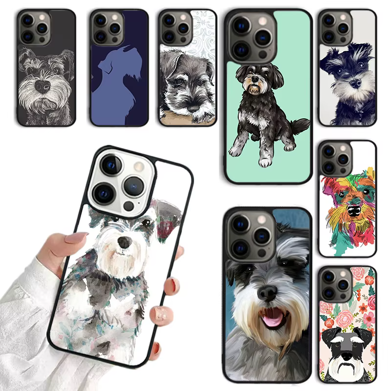 Funda de teléfono Schnauzer Puppy Dog Art para iPhone 17 Air 16 15 14 12 13 PLUS 11 PRO MAX Fundas traseras coque