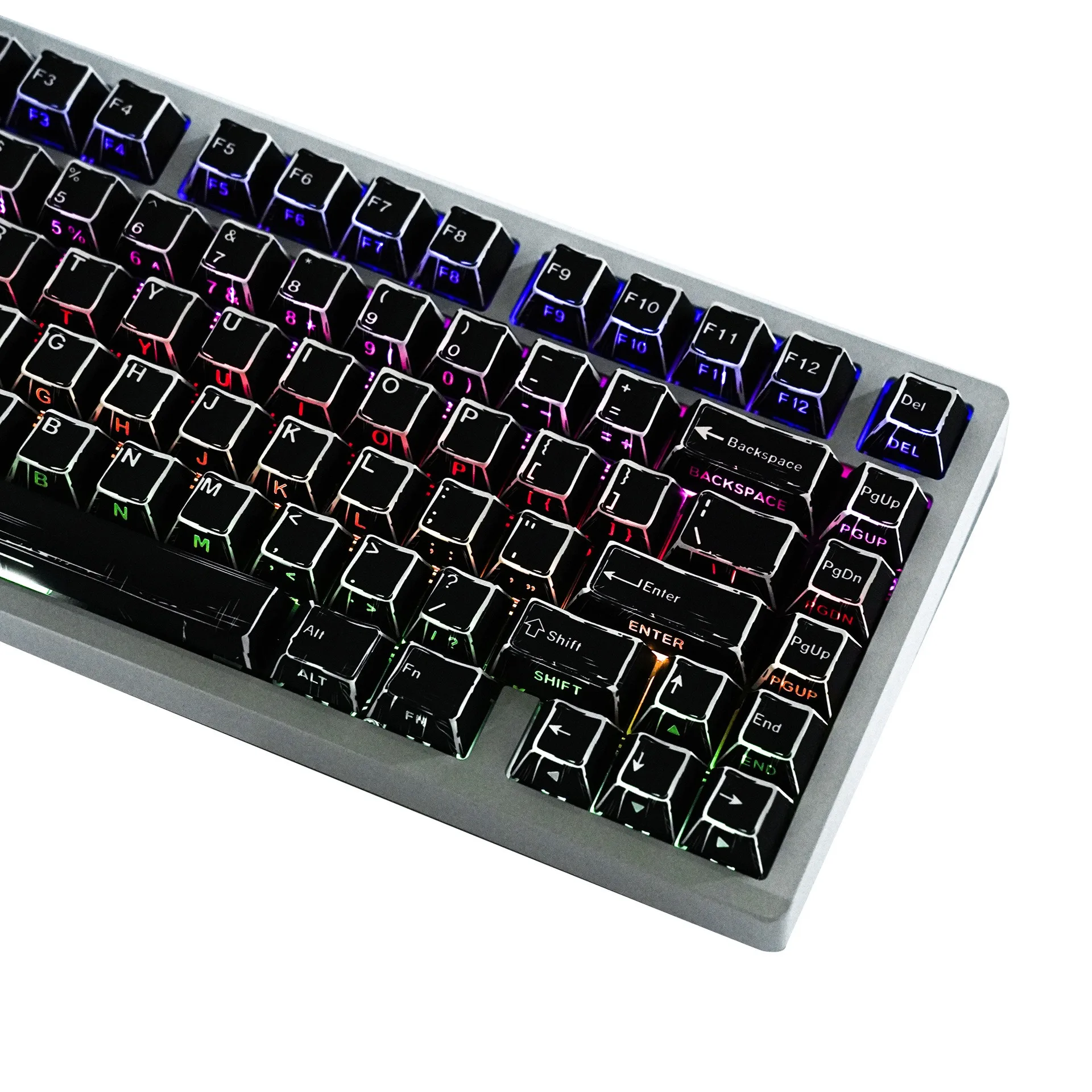 Teclas de teclado mecánico negro cómico español francés coreano japonés ruso alemán estampado lateral cereza perfil PBT Keycap DIY - imagen 5