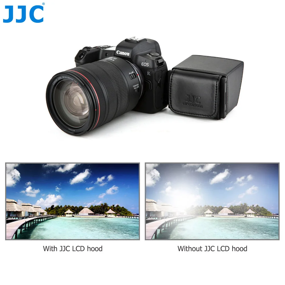 JJC 3 "cámara LCD capó 70x50mm pantalla de videocámara parasol para Sony ZV-1 ZV-E1 A7CR Canon EOS M50 800D Fujifilm X-H2 - imagen 4