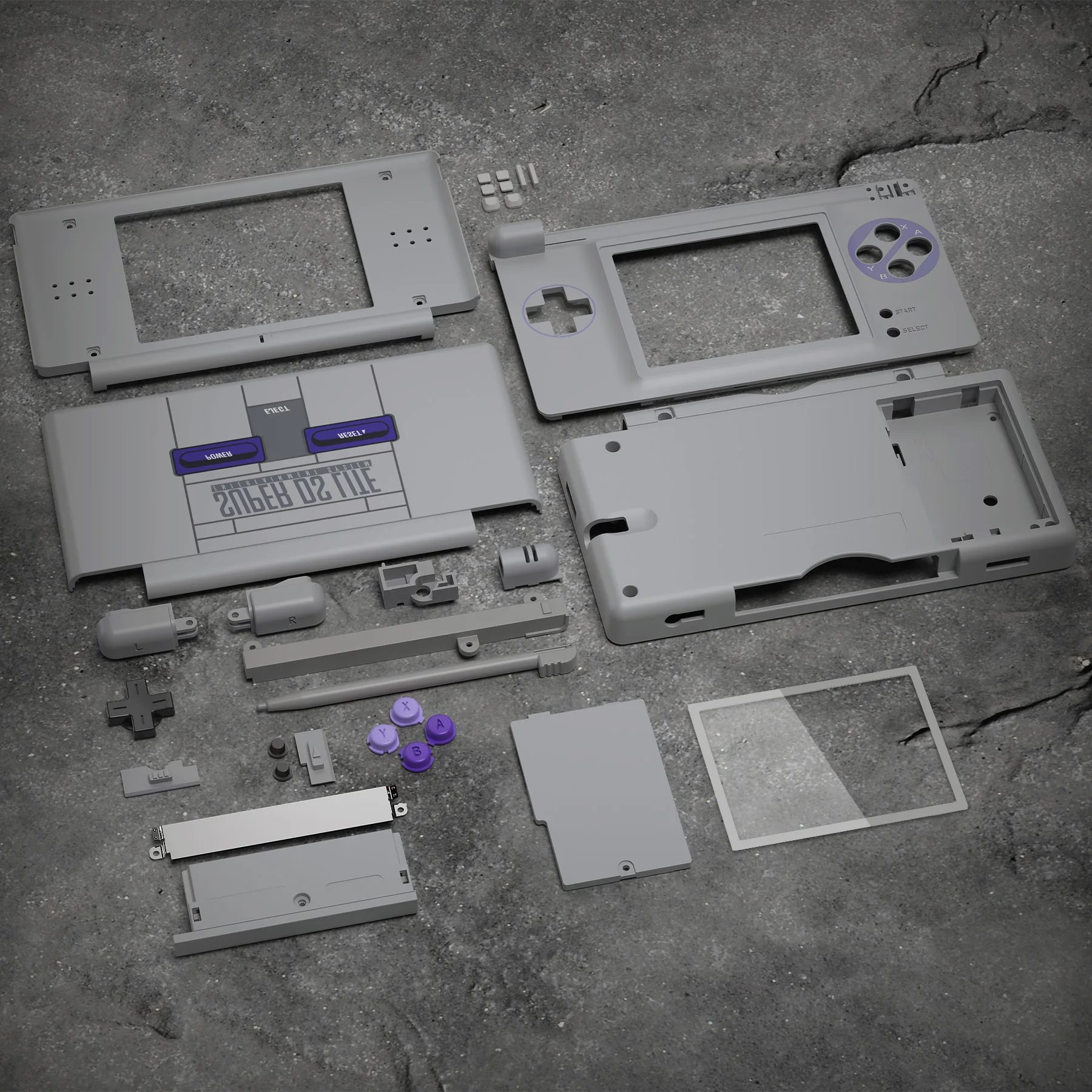 Carcasa completa de repuesto eXtremeRate para Nintendo DS Lite para NDSL - Estilo clásico SNES - imagen 2