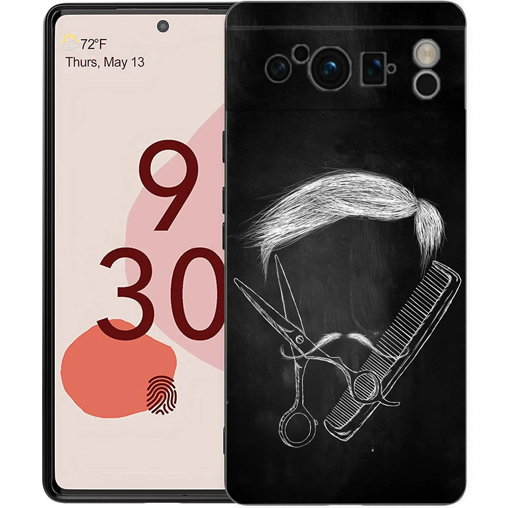 Herramientas de estilista de barbería, funda de teléfono para Google Pixel 9 8 7 6 Pro XL 8A 6A 7A 5G, funda negra de TPU suave a prueba de golpes - imagen 5
