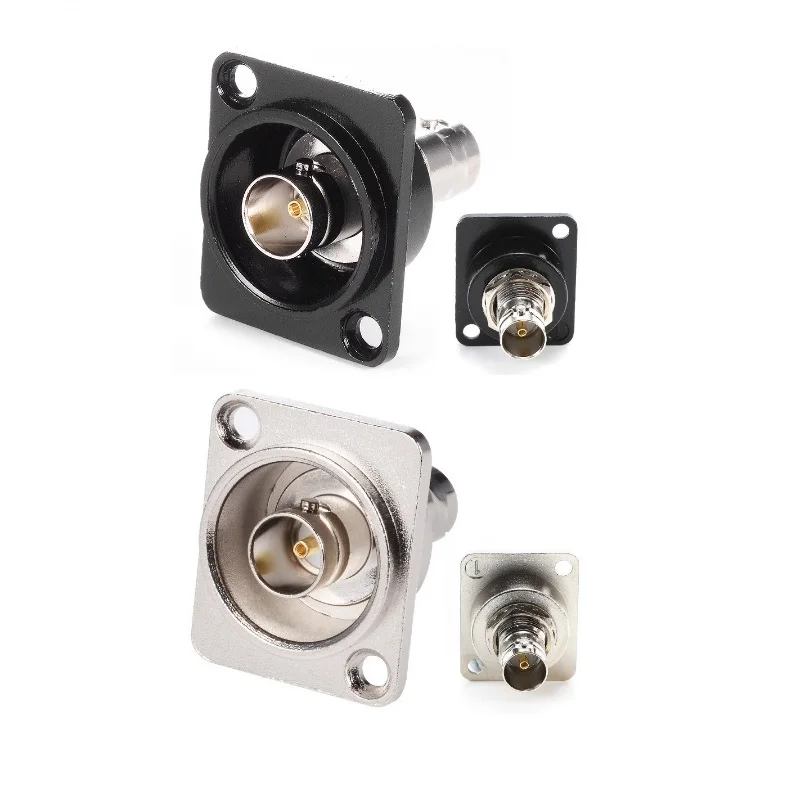 Conector BNC de chasis tipo d con montaje de tornillo, adaptador de montaje en pared de panel de enchufe hembra de aleación de Zinc, acoplador extensor sin soldadura