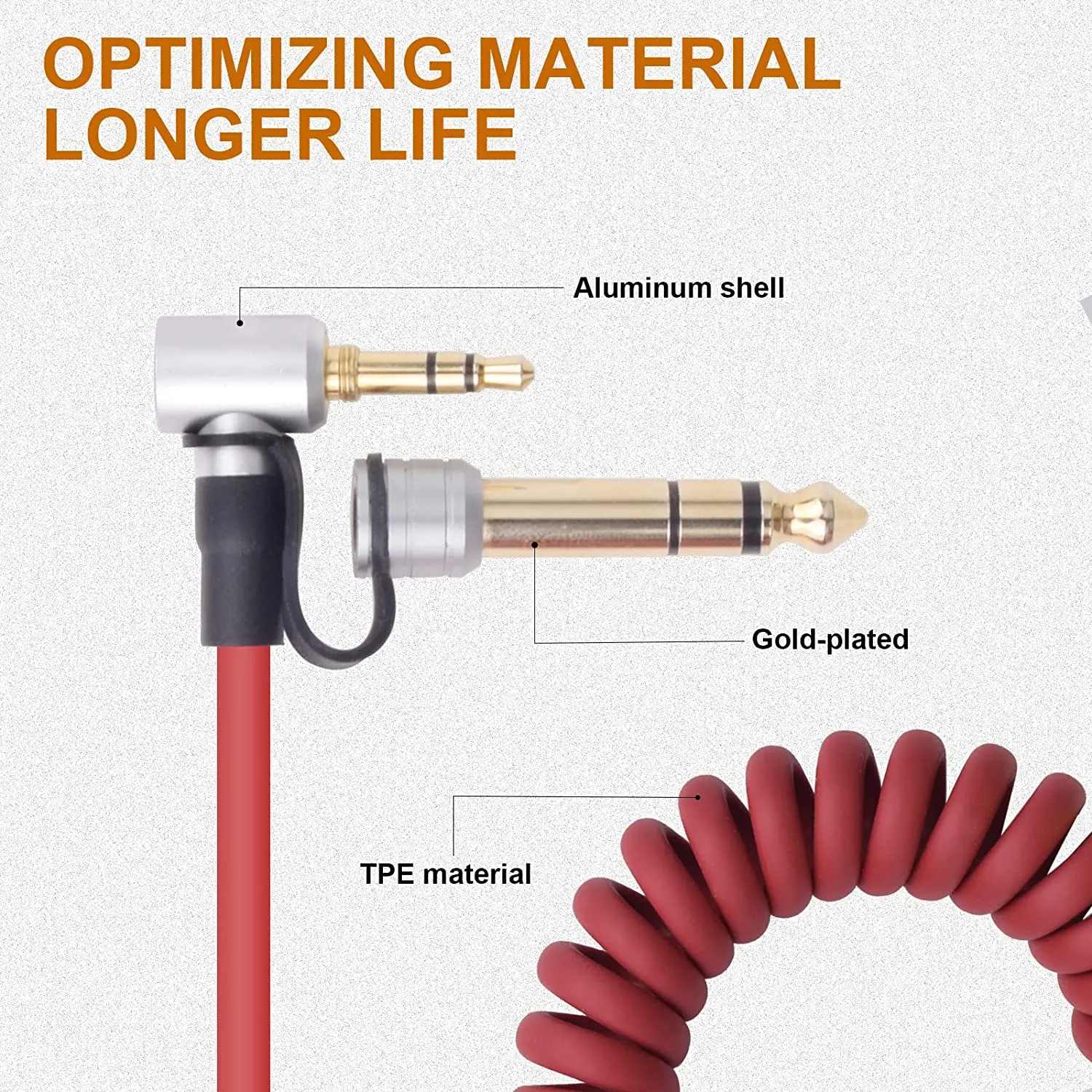 Cable de extensión de Audio auxiliar de repuesto, 3,5mm, 6,5mm, Compatible con auriculares inalámbricos Mixr de desintoxicación Beat By Dr.Dre Solo Studio Pro - imagen 2