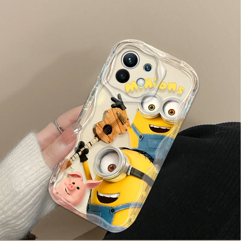 Preciosa funda de dibujos animados m-minions para Xiaomi 14T 13T 12T 13 12 11 11i Lite 5G 10T POCO X5 X6 Pro X3 NFC X4 GT F3 F4 F5 F6 M6 M5S C65 - imagen 3