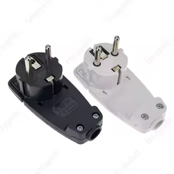 Enchufe Plano Schuko Blanco en Ángulo – 250 V 16 A
