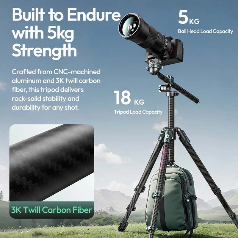 Trípode de viaje Ulanzi JJ05 GlideGo para cámara Canon Nikon Sony DSLR carga de 5KG disparos horizontales verticales con liberación rápida Uka - imagen 4
