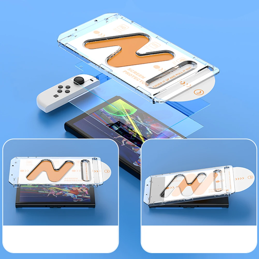 1/2 Uds vidrio Protector para Nintendo Switch Protector de pantalla de vidrio templado para Nintendo Switch Oled película protectora antiarañazos - imagen 5