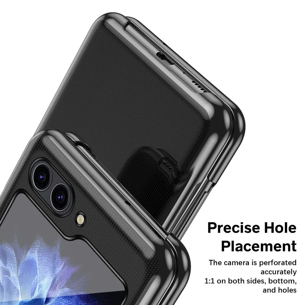 Funda transparente con parachoques chapado para Samsung Galaxy Z Flip 7 Z Flip7 FE, funda protectora ligera a prueba de golpes, Fundas Capa - imagen 5