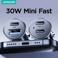Joyroom 30W Cargador Coche USB-C PD Carga Rápida para iPhone Samsung