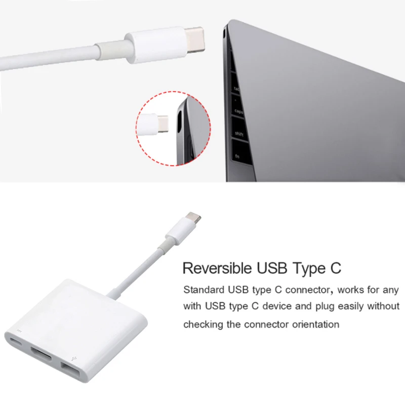Cable USB HUB tipo C a HDMI, adaptador convertidor 4K tipo C a HD-MI/USB 3,0/tipo-c para PC, portátil, MacBook, Huawei Mate 30 - imagen 4