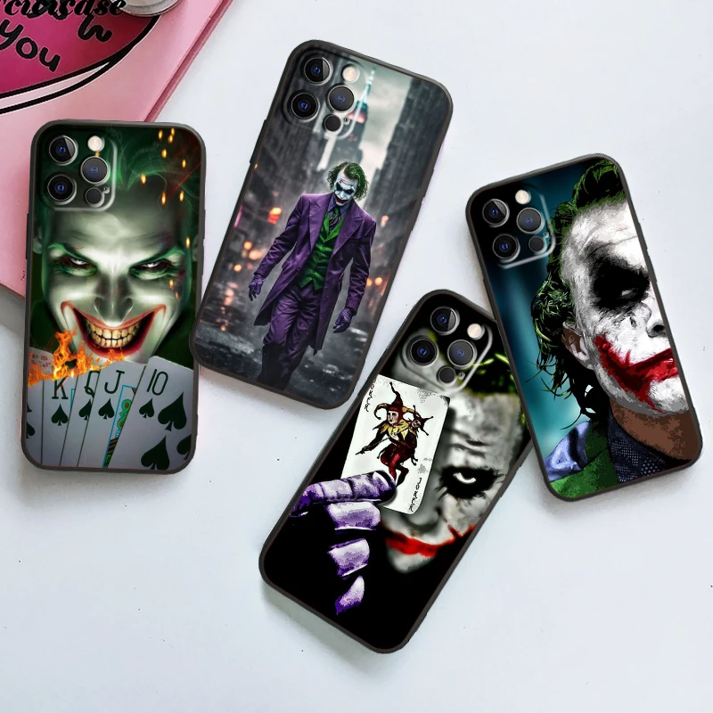 T-The J-Jokers Art Fashion para iPhone 15 14 13 12 11 XS XR X 8 7 SE Pro Max Plus Mini funda negra para teléfono