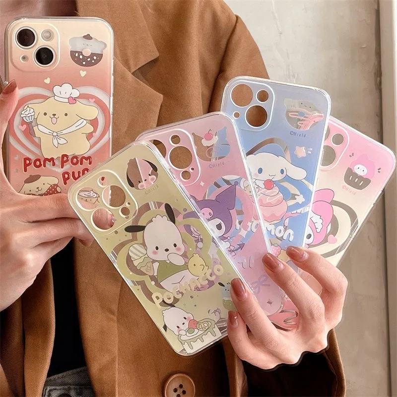 Kuromi-Funda de teléfono Cinnamoroll para iPhone, carcasa transparente para iPhone 16, 15, 14, 13, 12, 11, Mini Pro Max, X, XR, XSMax, 7, 8 Plus, SE20 - imagen 2