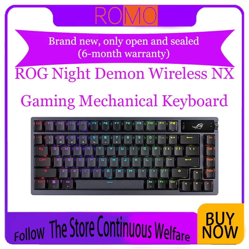 ASUS ROG Nightmare-Teclado mecánico inalámbrico NX, enchufe caliente, personalizado, con cable, Bluetooth, tercer examen simulado PBT