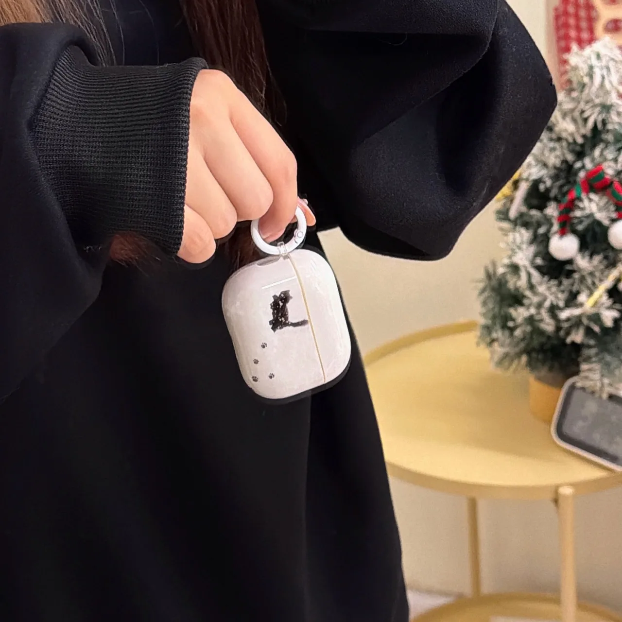 Funda para auriculares brillante con diseño de palabras de gato negro para AirPods Pro 2 3 4 Pro3, funda protectora para caja de carga inalámbrica Bluetooth - imagen 5