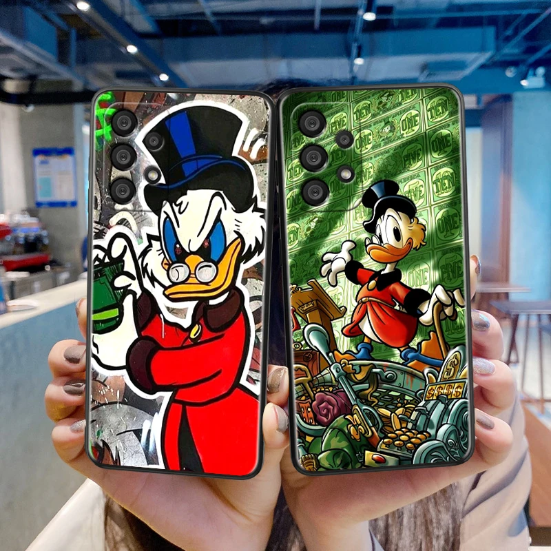 McDuck Scrooge Cool para Samsung A55, A35, A25, A15, A14, A73, A53, A13, A05S, A03S, A02S, A71, A52, A32, funda suave negra para teléfono - imagen 2