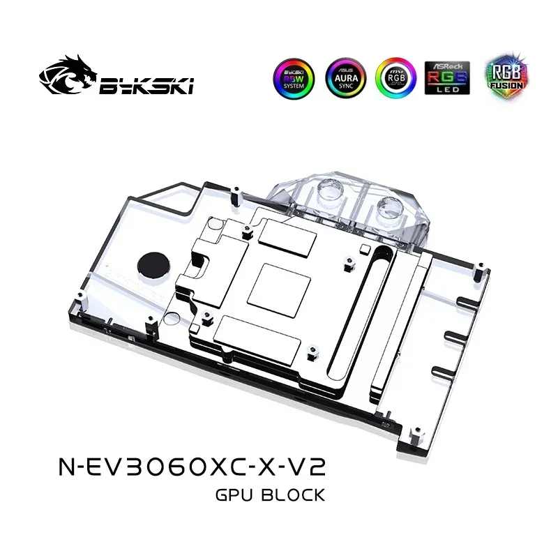 Tarjeta gráfica Bykski bloque de agua para tarjeta de vídeo EVGA RTX 3060 TI XC con placa trasera, enfriador GPU N-EV3060XC-X-V2 - imagen 4