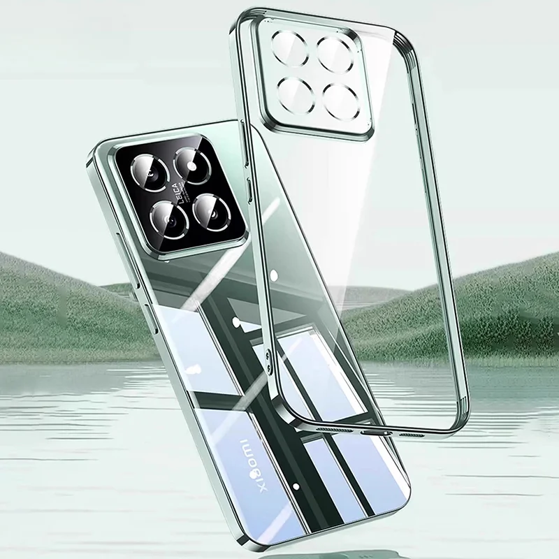 Funda blanda de silicona chapada de lujo para Xiaomi Mi 14 13 13T 12 12X 12T 11 11T Pro Lite 5g carcasa transparente ultrafina