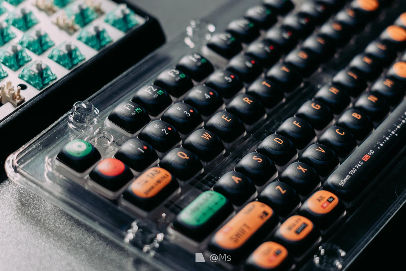 Teclas de cámara, teclas de Color Retro redondeadas de estilo Simple negro para teclado Aula 75/99, teclas Mog Height Pbt - imagen 3