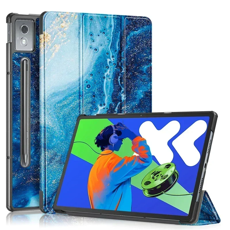 Para Lenovo Idea Tab Pro 12,7 "funda triple de cuero magnético soporte duro inteligente para Xiaoxin Pad 12,7 2025 TB-375FC TB-373FU