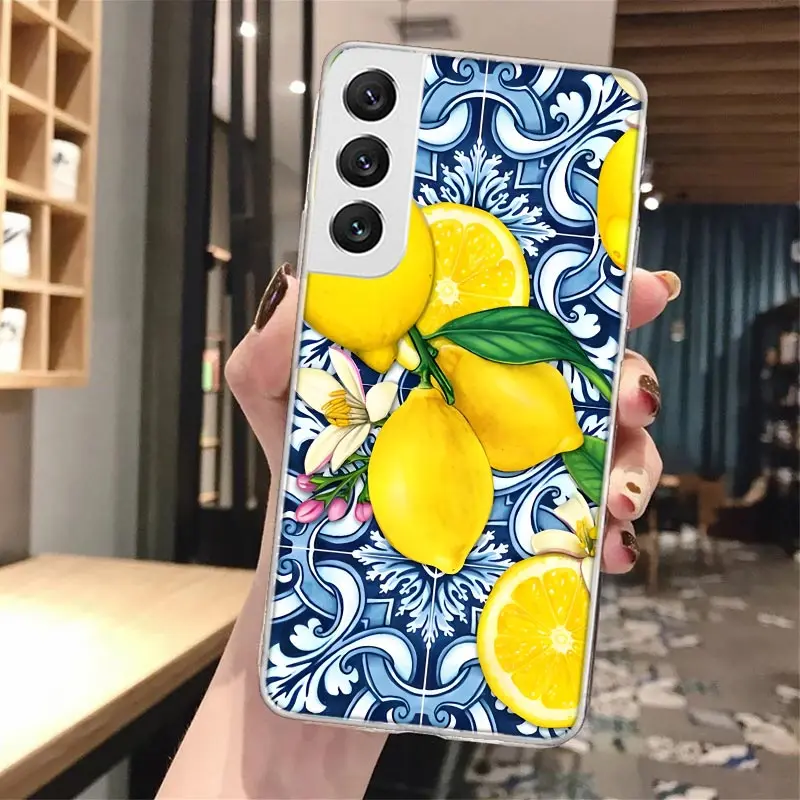 Funda de teléfono de silicona con limón mediterráneo para Samsung Galaxy S23 S24 S25 Ultra S21 Plus S20 FE S22 S10 + S10E - imagen 4
