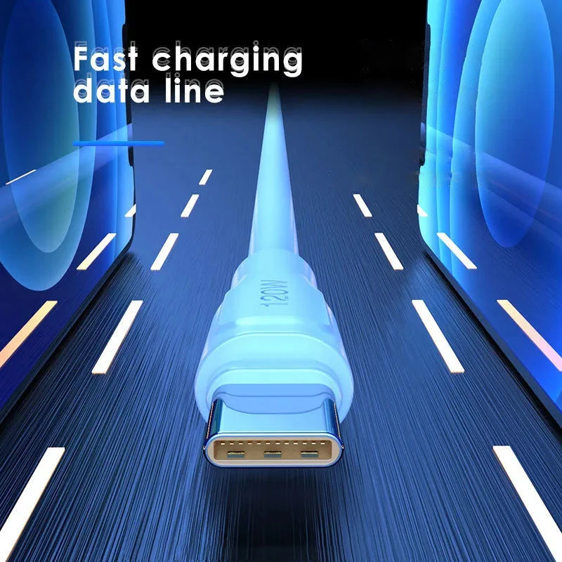 Cable de carga súper rápida tipo C para teléfono móvil, cable de transferencia de datos USB C, 120W, 6A, para Xiaomi, Poco, Samsung, Huawei P60, P50 - imagen 5