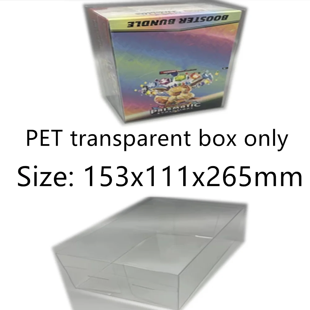 Caja de almacenamiento transparente a prueba de polvo para Pokémon TCG: escarlata y violeta: paquete de refuerzo de evoluciones prosmáticas Tarjeta de visualización de plástico