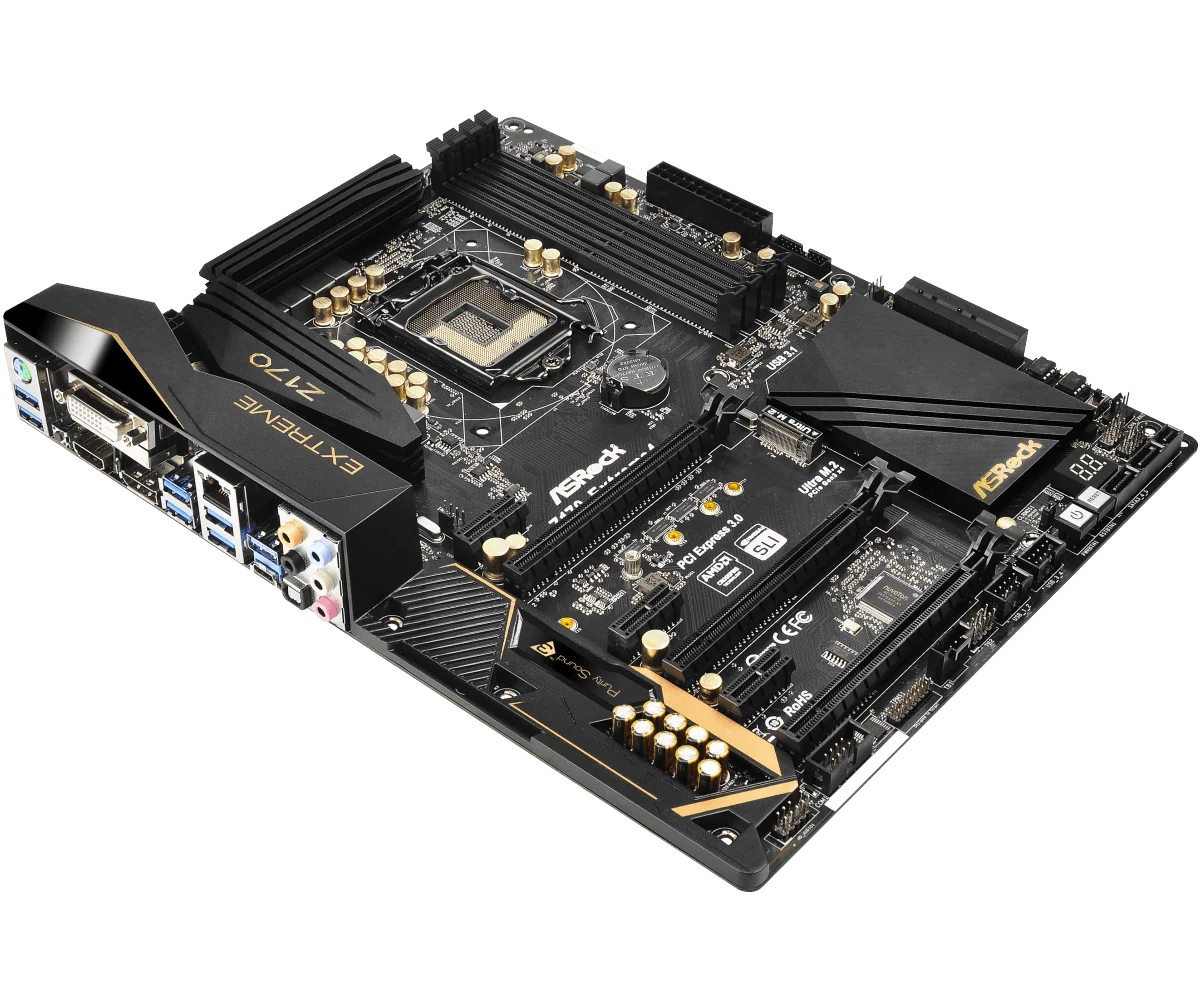 Placa base ASRock Z170 Extreme4 Intel Z170 LGA 115 DDR4 64GB compatible con Core i5-6500 i7-7700K cpu PCI-E 3,0 USB3.1M.2 HDMI ATX - imagen 3
