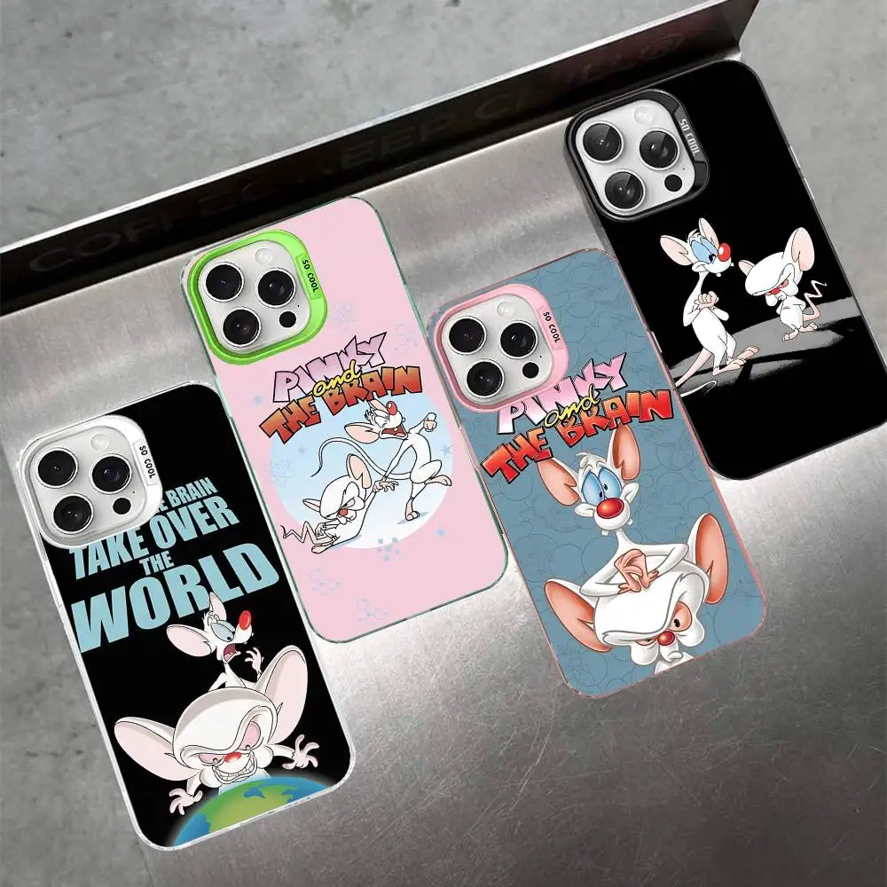 Pinky y el cerebro funda de teléfono para iPhone 17 16 15 14 13 12 11 Pro MAX mate a prueba de golpes trasera anticaída cubierta mate - imagen 5