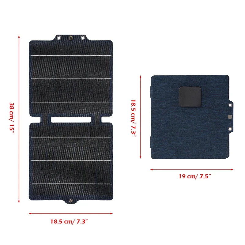 Panel Solar portátil de 10W y 5V, cargador de teléfono USB-C/USB, cargador de banco de energía móvil plegable para teléfono móvil, banco de energía para Camping - imagen 3