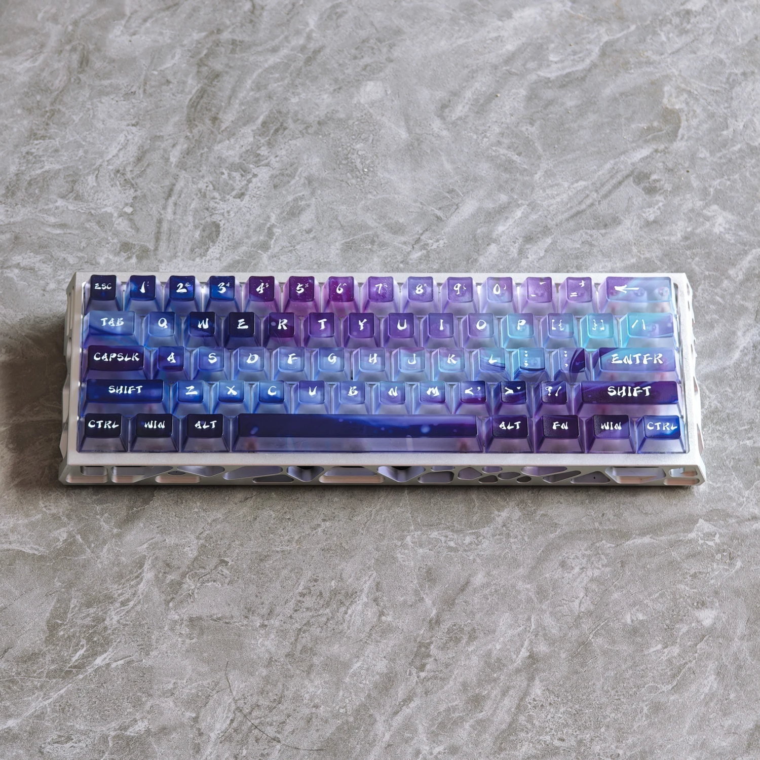 Aurora Polar Light Keycaps 115 Keys PC Fog Translucent Cherry Purple Color for AULA F75 60 68 75 87 104 Mechanical Keyboard