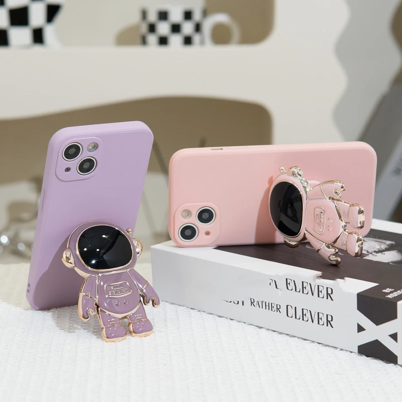 Funda de silicona con soporte de astronauta para Xiaomi Redmi Note 8 8T 9 9S 7 6 5 Pro 9A 9C 8A 6A 5A 4A 4X Capas - imagen 3