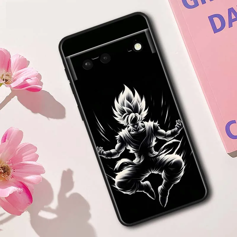 D-Dragon Ball Son Goku Cool para Google Pixel 9 8 7 6 5 4 9a 8A 7a 6a 5A 4A 5XL XL Pro 5G funda de teléfono negra - imagen 3