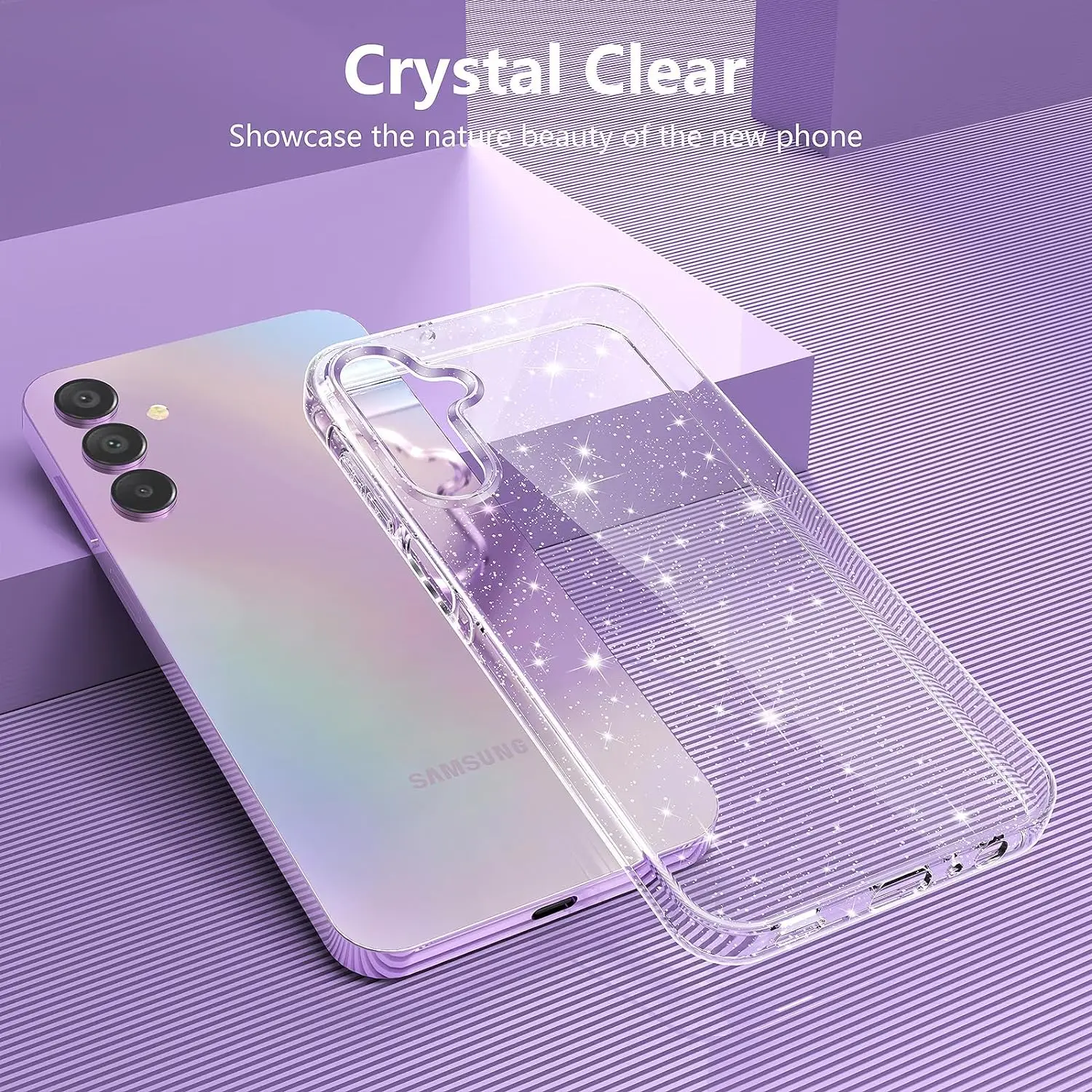 Funda Glitter para Samsung Galaxy A55 A35 A15 A25 S24 Ultra S23 FE S22 Plus S21 S20 Note 20 A14 5G A54 A34 A33 accesorios de cubierta - imagen 2