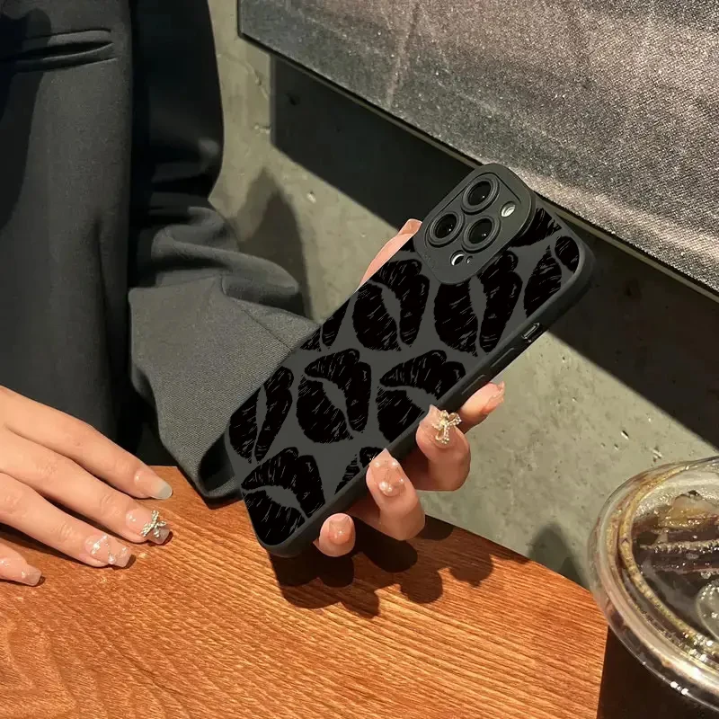 Funda de teléfono con estampado de labios para iPhone, carcasa trasera de silicona a prueba de golpes para modelos 16, 15, 14, 13, 12, 11 Pro Max, XS, XR, 7, 8 Plus, SE 2020, 12 Mini - imagen 5