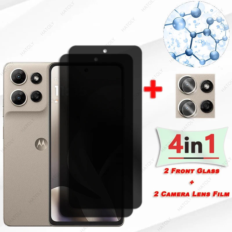 Para Motorola Moto G Power 2026 Protector de pantalla de privacidad de vidrio para Moto G Power 2026 película Protector de lente de cámara de vidrio antiespía - imagen 2