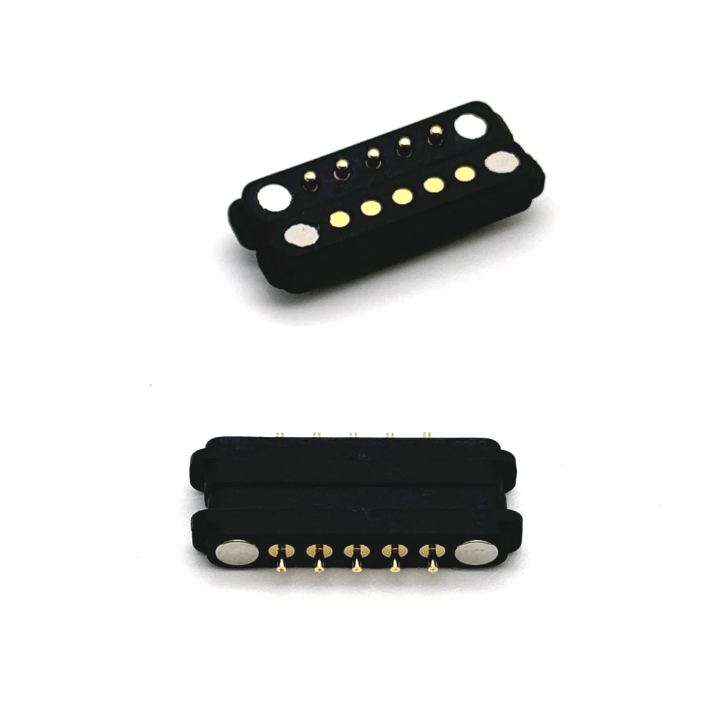 1 par de conectores magnéticos de 5 pines Pogo Pin 5 Pogopin macho hembra 2,54 MM conector magnético CC con resorte toma de corriente - imagen 4