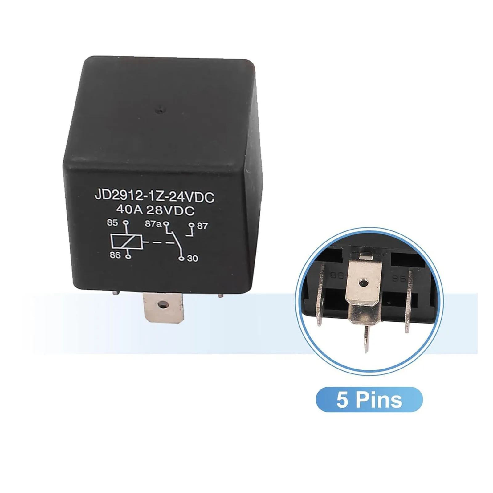 5 uds relé de Motor 5 pines 24V bobina 40amp Spdt JD2912-1Z-24VDC 40A 28VDC, interruptor de relé de Contactor de potencia, controlador de iluminación de relé - imagen 4