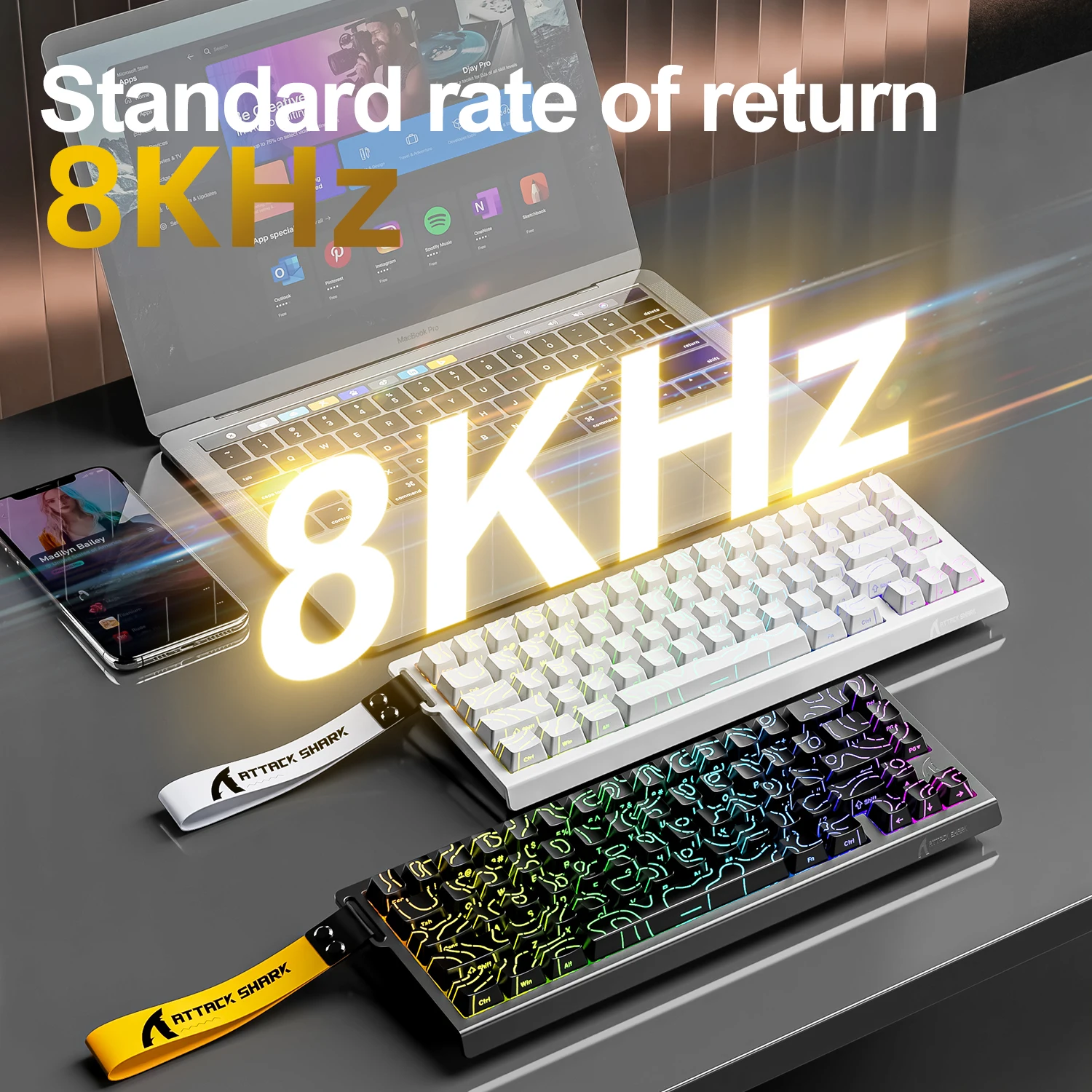 Teclado magnético para jugar ATTACK SHARK X68HE X68PRO HE y FREEWOLF F68 con cable F68Pro inalámbrico para Pro Gaming 0,01mm disparo rápido - imagen 5
