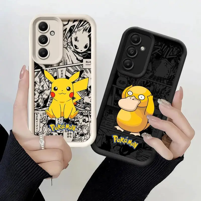 Funda de teléfono Pokemon P-Pikachu P-Psyduck para Samsung Galaxy A14 A15 S21 S22 S23 S24 FE Plus Ultra A25 A35 A52 A53 A54 A55 - imagen 2