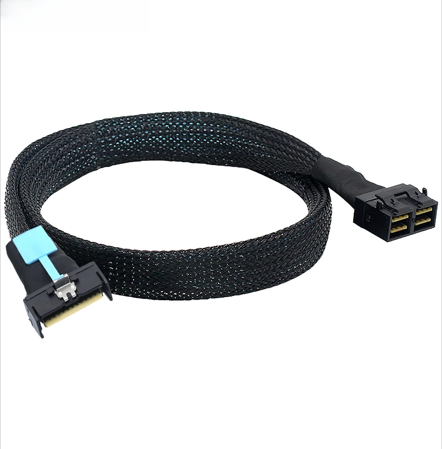 PCI-E Gen5 MCIO 8i a 8X puerto dual MINI SAS HD SFF-8643 servidor Cable adaptador de alta velocidad longitud opcional 0,5 M 1M - imagen 4