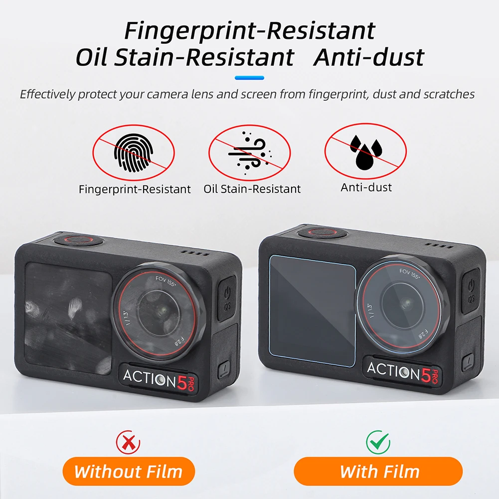 Para DJI Osmo Action 5 Pro Len Cover HD Protector de pantalla de vidrio templado tapa de película trasera delantera para DJI Osmo Action 5 Pro Accesorios - imagen 4