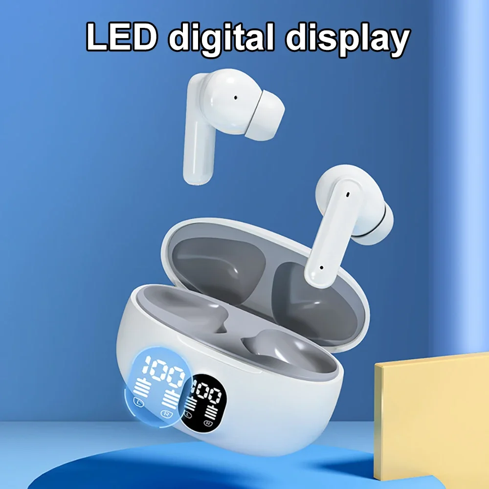 Auriculares Bluetooth 5,3, auriculares inalámbricos con reducción de ruido, auriculares estéreo HiFi con pantalla LED para Xiaomi y iPhone - imagen 4